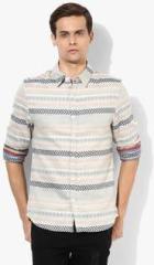 Incult Multi Colored Striped Slim Fit Casual Shirt men