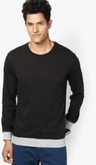 Phosphorus Dark Grey Solid Round Neck T Shirts men