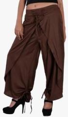 Uttam Brown Solid Heram Pant women