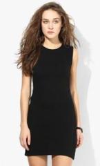 Mango Black Solid Shift Dress women