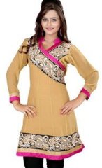 Fabdeal Embroidered Beige Kurti women