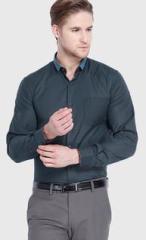 Mark Taylor Solid Dark Grey Formal Shirt men