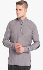 Ovanna Grey Chambery Solid Regular Fit Kurta men