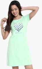 Softwear Green Printed Sleepdress women