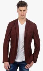 Sting Maroon Solid Blazer men