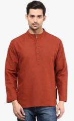 Vivid India Rust Solid Kurta men