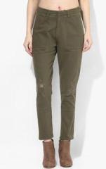 Alia Bhatt For Jabong Green Chinos women