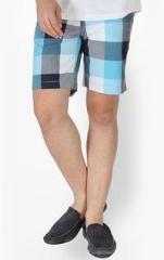 Slub Checks Blue Shorts men