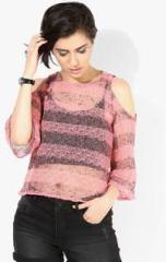 Alia Bhatt For Jabong Textured Pink Knit Top women