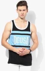 Dc Rd Knockout Kttp Black Round Neck Vests men