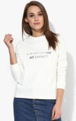 Mango White Printed Sweatshirt women