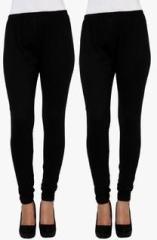 Leebonee Pack Of 2 Black Solid Leggings women