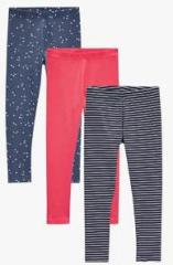 Next Red/Navy Print/Stripe Leggings Three Pack girls