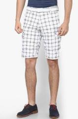 Celio Checks White Shorts men