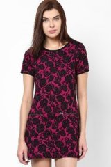 Dorothy Perkins Black Anf Pink Rose Print Tunic women