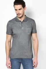 Incult Dark Grey Cold Pigment Dyed Polo T Shirt men