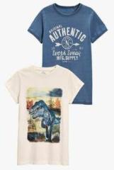 Next Multicoloured Amp; Blue Dino Printed T Shirts Two Pack boys