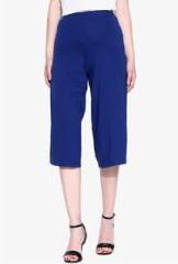 Sbuys Blue Solid Capri women