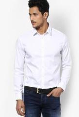 Celio Solid White Casual Shirt men