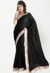 Aashima Embroidered Black Saree women