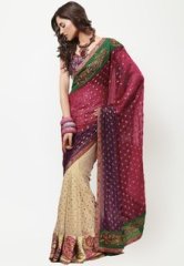 Aashima Embroidered Magenta Saree women