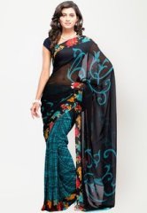 Aashima Printed Black Saree women