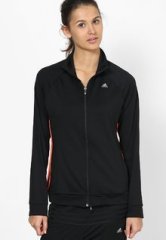 Adidas Polyester Spandex Black Slim Fit Jacket women