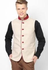 Afluence Solid Cream Waistcoat men