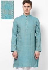 Akkriti By Pantaloons Checks Light Blue Kurta men