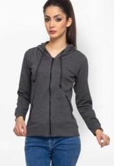 Alibi Charcoal Grey Solid Sweatshirt women