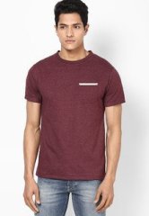 American Derby Polo Club Wine Marl Round Neck T Shirt With Pocket men