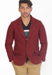 American Swan Solid Maroon Blazer men