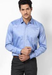 Andrew Hill Blue Solid Formal Shirt men