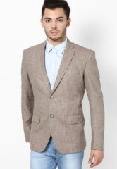 Andrew Hill Smart Beige Mixed Linen Blazer men