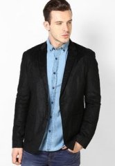 Andrew Hill Smart Black Full Sleeve Cord Blazer men