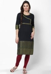 Aurelia Cotton Black Dobby Kurta women