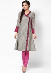 Aurelia Wool Grey Solid Kurta women