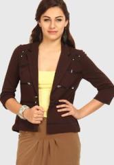 Avirate Brown Solids Summer Jacket women