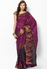 Avishi Silk Blend Purple Saree women