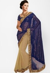 Bahubali Blue Embellished Saree women