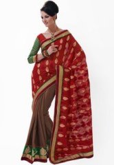 Bahubali Embroidered Red Saree women