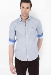 Basics Life Printed Blue Casual Shirt men