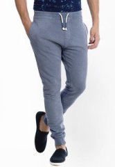 Basics Life Solid Blue Track Pant men