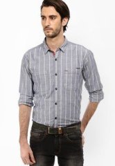 Basics Life Striped Blue Casual Shirt men