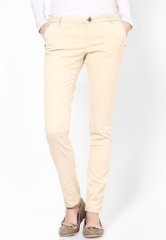 Being Human Clothing Cream Solid Trouser women