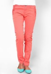 Being Human Clothing Orange Solid Chinos women