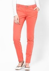 Being Human Clothing Peach Solid Trouser women