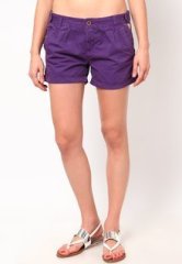 Being Human Clothing Purple Cotton Short women