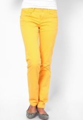 Being Human Clothing Yellow Solid Chinos women