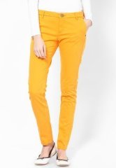 Being Human Clothing Yellow Solid Trouser women